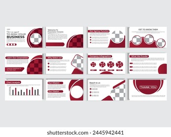Powerpoint presentation templates set. Use for keynote presentation background, brochure design, website slider, landing page, annual report, company profile.
