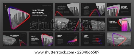 Powerpoint presentation templates set. Use for modern Keynote presentation background, brochure design, website slider, landing page, google slides template, annual report, company profile.