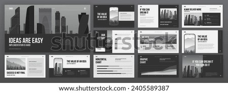 Powerpoint presentation templates set. Use for modern Keynote presentation background, brochure design, website slider, landing page, google slides.