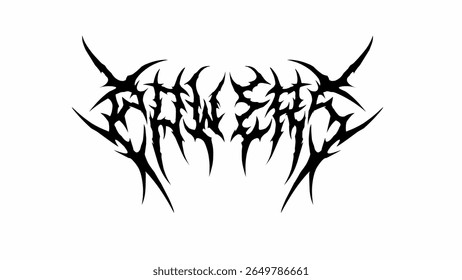 Powers typography vector with sharp, chaotic black metal style. perfect for band logos, streetwear, stickers