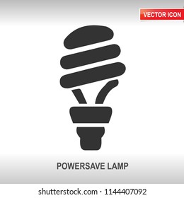 Powersave lamp black vector icon on white background