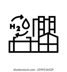 Power-to-X black line icon for digital and print projects.  Minimal clean icons for apps and websites. Modern simple icons for UI UX and branding