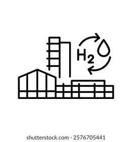 Power-to-X line black icon.  Sign for web page, mobile app, button, logo. Vector isolated button. Editable stroke.