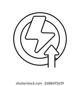 Power-up icon with white background vector stock illustration