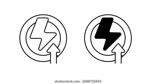 Power-up set icon with white background vector stock illustration