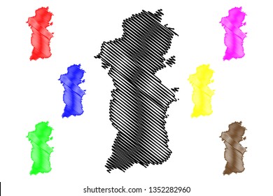 Powys (United Kingdom, Wales, Cymru, Principal areas of Wales) map vector illustration, scribble sketch County of Powys map