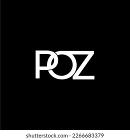 Logotipo inicial de la letra POZ monograma