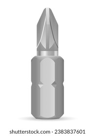 Pozidriv screwdriver bit on a white background. Vector illustration.