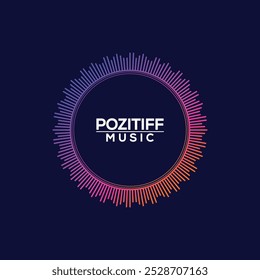 Logotipo de música Pozittiff, Ícone Soundwave, Símbolo de música, Áudio, DJ, Playlist, Player de música