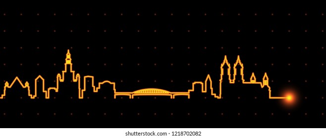 Poznan Light Streak Skyline