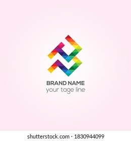 PP business vector logo design, PP Creative logo design, cooperate logo, Colorful pixel logo design