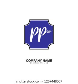 PP Initial Handwriting Logo Template Vector 