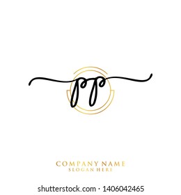 PP Initial handwriting logo template