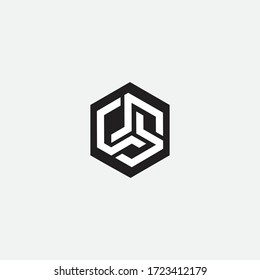 pp initial hexagon. logo vector line