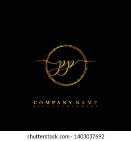 PP Initial luxury handwriting logo vector
