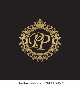 PP initial luxury ornament monogram logo