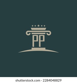 PP initials law of justice logo vector design template