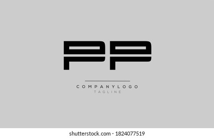 PP initials monogram letter text alphabet logo design