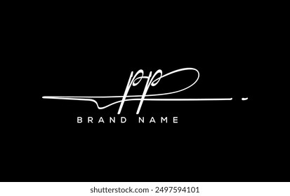 PP letter beauty handwriting vector logo. 