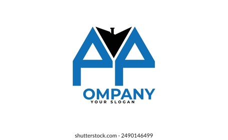 
Diseño creativo del logotipo del Vector inmobiliario de la letra de PP.

