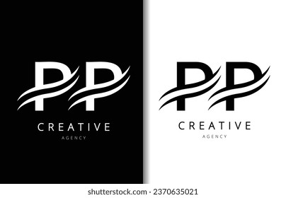 PP Letter Logo Design mit Hintergrund und Creative Company Logo. Modern Lettering Fashion Design. Vektorgrafik