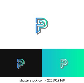 Elementos de plantilla de diseño de logotipo de letras PP. P Logo de la letra digital abstracta moderna. Ilustración vectorial.
