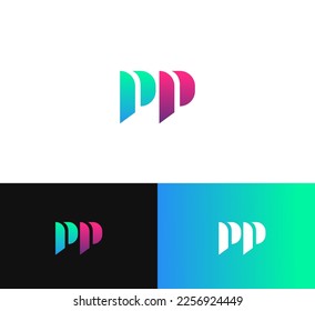 PP letter logo design template elements. P Modern abstract digital alphabet letter logo. Vector illustration.
