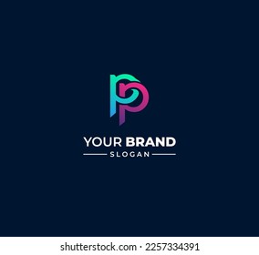 PP letter logo design template elements. P Modern abstract digital alphabet letter logo. Vector illustration.
