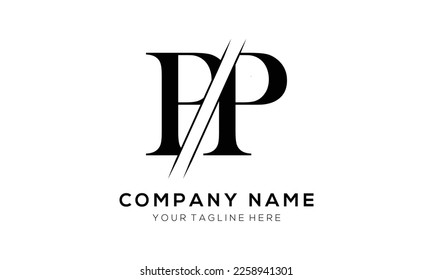 PP letter logo design template elements. PP letter vector logo.