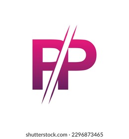 PP letter logo design template elements. PP letter vector logo.