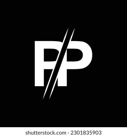 PP letter logo design template elements. PP letter vector logo.