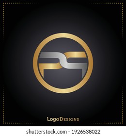 PP letter , luxury logo design isolated on black background
