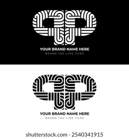 PP carta elegante e design de logotipo moderno. Apresentando a letra 'PP' com linhas limpas e nítidas e precisão geométrica.
