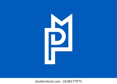 PP Letter Techno Logo. Combination of P and M letter in geometric based monogram logo design style. Modern, strong, clean and had a professional looks to your business such a technology, computer etc.