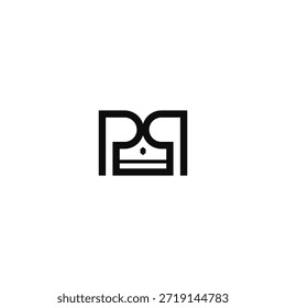 PP letras coroa logotipo ideia.