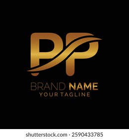 PP logo design. Trendy awesome artistic PP initial based Alphabet icon logo.