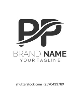 PP logo design. Trendy awesome artistic PP initial based Alphabet icon logo.
