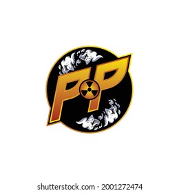 Logotipo PP Juego de Monograma con diseño de forma de gas plantilla icono vector moderno