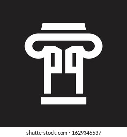 PP Logo monogram with pillar style design template