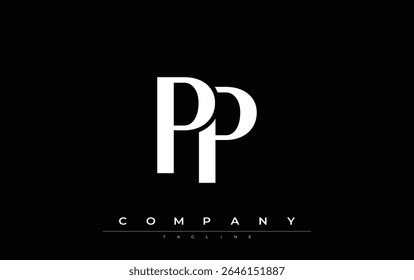 PP Modern Initials Logo Design. Branding logo with stylized initials showcasing bold design and modern aesthetic. Ideal for professional business branding or creative projects focusing on minimalistic
