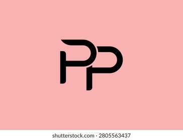 PP Modern Monogram Icon. Clean geometric letterform evokes simplicity, elegance, and contemporary graphic design sensibility.