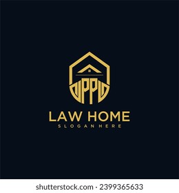 Logotipo inicial de monograma PP para lawhiener con diseño de hogar de forma