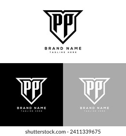 PP Monogram Initials Two Letter Creative Modern Logo Design Template for Your Business or Company
