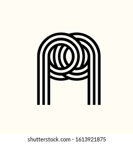 PP monogram logo.Geometric style typographic icon.Line lettering sign.Alphabet initials isolated on light background.Abstract overlapping letter p.Modern design, corporate, creative characters shape.