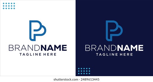 PP Monoline Logo, Design Inspiration, Illustration, Vector