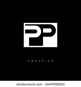 PP Negative Space Monogram – Minimalist Black and White Letter mark Logo for Creative Branding, Fashion Identity and Modern Design Concepts

