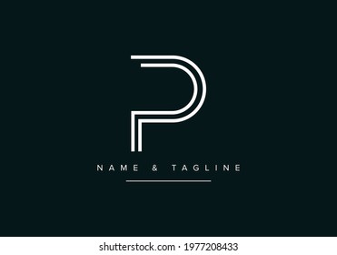 PP or P Abstract initial monogram letter alphabet logo