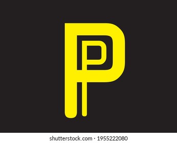 PP or P abstract monogram letter logo vector template 