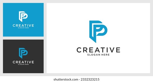 PP or P initial letter logo design vector