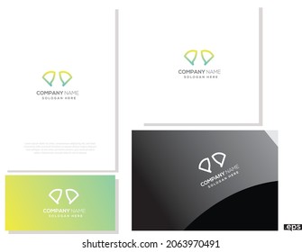 PP ,pq ,p ,q Abstract Letters Logo design.QP business logo vector.